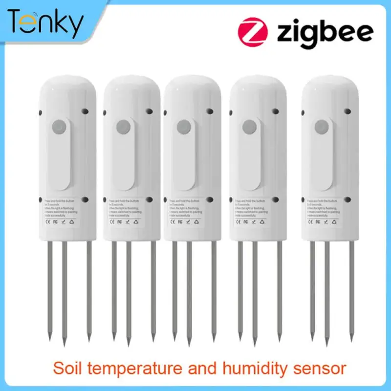 Tuya Inteligente Zigbee Solo Tester, Temperatura e Umidade Medidor, Termohigrômetro à prova d\'água, Jardim Automação, Irrigação Detector