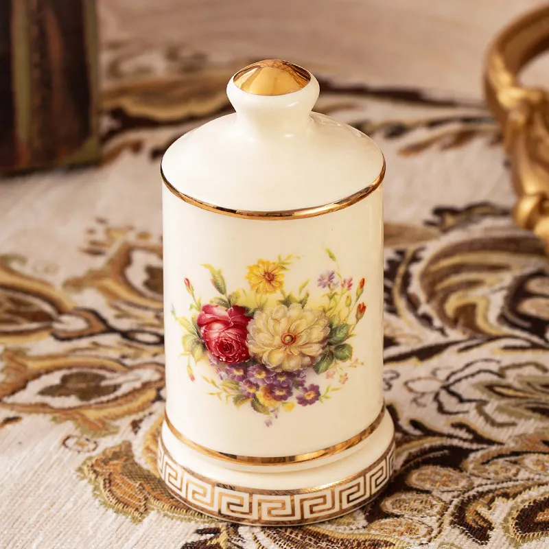 toothpick holder, household personalized and creative high-end dental floss box, toothpick bucket can, cotton swab storage box.