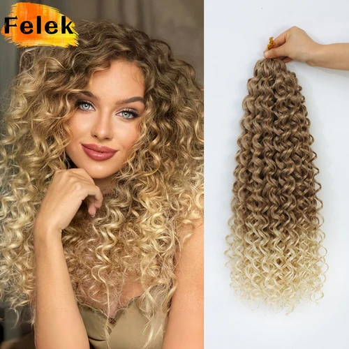 Extensiones de cabello trenzado GoGo Curl para mujer, trenzas de ganchillo con ondas de agua sintéticas Borgoña, rizos Afro rojos de 18 y 22 pulgadas, color marrón ombré