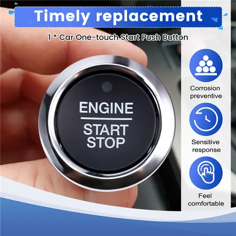 Car One-Touch Start Push Button Ignition Start Switch Button JD8T-14C376AA DG9T-14C376 For Ford Explorer Edge Fusion