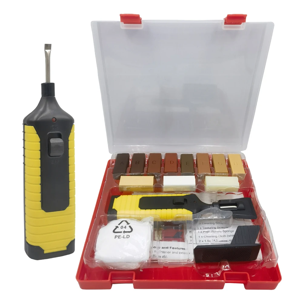 New Laminate Tile Floor Repair Kit Wax System Worktop Chips Scratches Mending Repairing Tool 11 Wax Block Colors