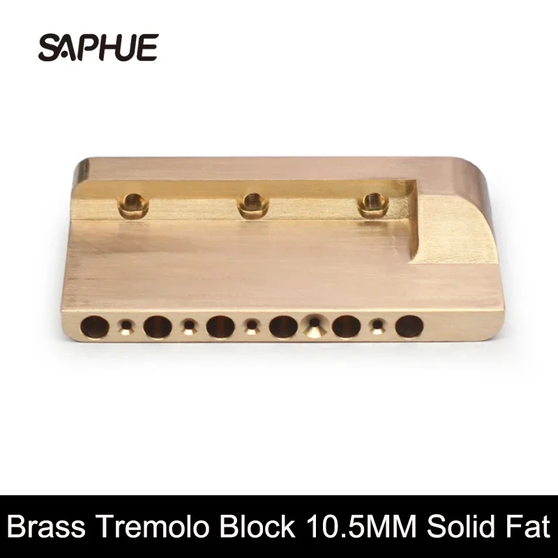 Brass Tremolo Block 10.5MM Solid Fat with 6MM Tremolo Arm Socket 74x35.8MM of Electric Guitar Brass