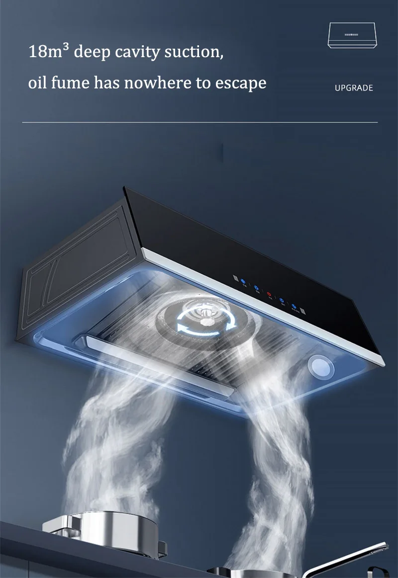 สูงดูดไอเสีย Hood หม้อหุงและ Hoods ช่วงครัว Built-In Smart เครื่องใช้ไฟฟ้า Waving การควบคุม Somatosensory