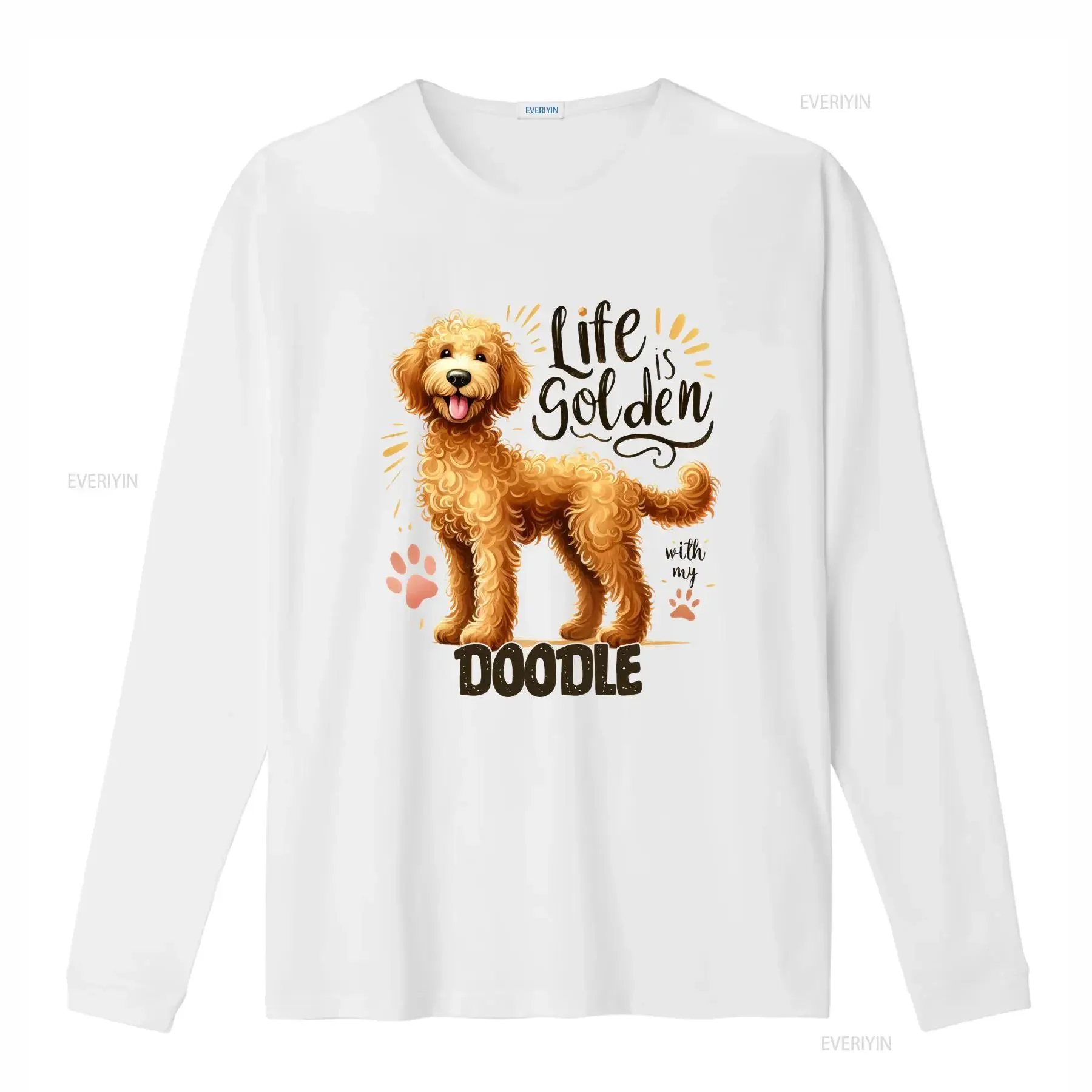 Life is Golden with My Doodle T Shirt Cute Labradoodle vintage Washed Soft homme designer clothes Casual Stretched Stylish