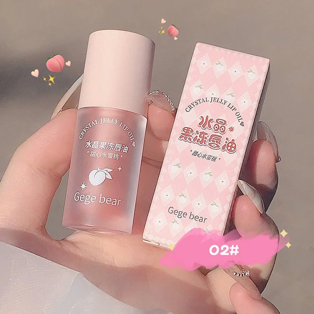 Crystal Jelly Lip Oil Hydrating Plumping Lip Coat สําหรับลิปสติก Lipgloss Tinted Clear Lip Plumper Serum Lip Care ผลไม้ Lip Balm
