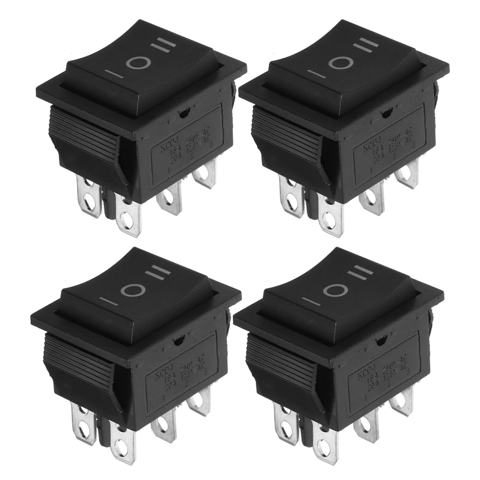 4Pcs Generator Transfer Switch Boat Type Rocker Switch Heavy Duty Triple Button on Off on Toggle Replacement for Garden Electric