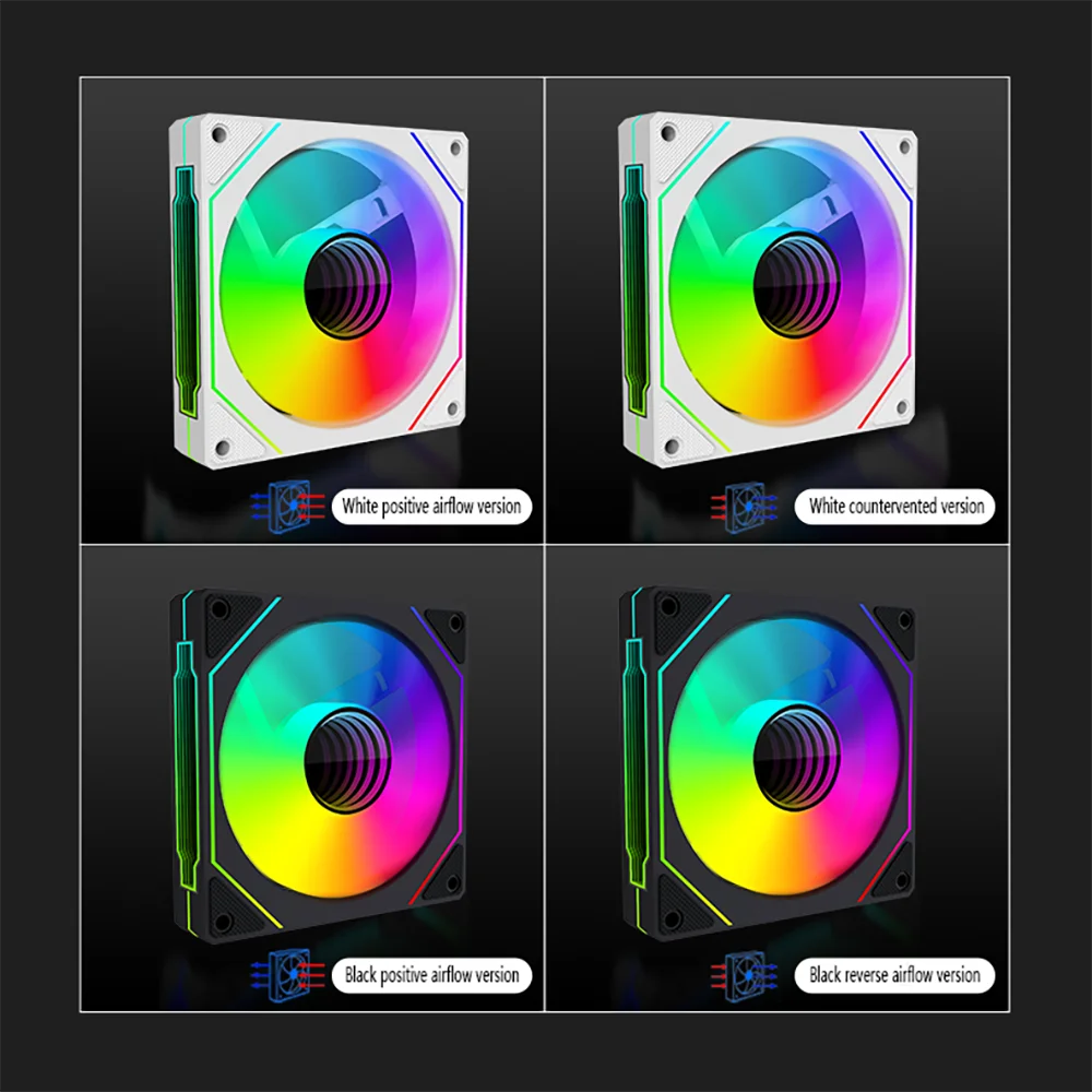 PRISM 4 PRO コンピュータケースファン 120 ミリメートル ARGB 4 ピン PWM サイレント冷却ファン 12V 高気流 45.2CFM/600-1500RPM ventiladores para pc