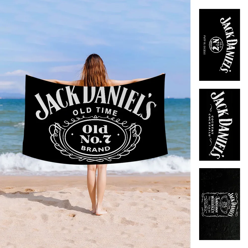 J-Jack-Daniels Toalla de playa de microfibra absorbente de secado rápido suave Yoga Swimming Resort toalla de escalada de montaña