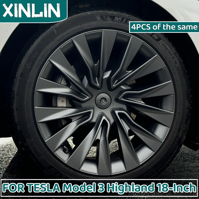 

4PCS HubCap for Tesla Model 3 Highland 18 Inch Performance Replacement Wheel Cap Automobile Full Rim Cover Accessories 2023 2024