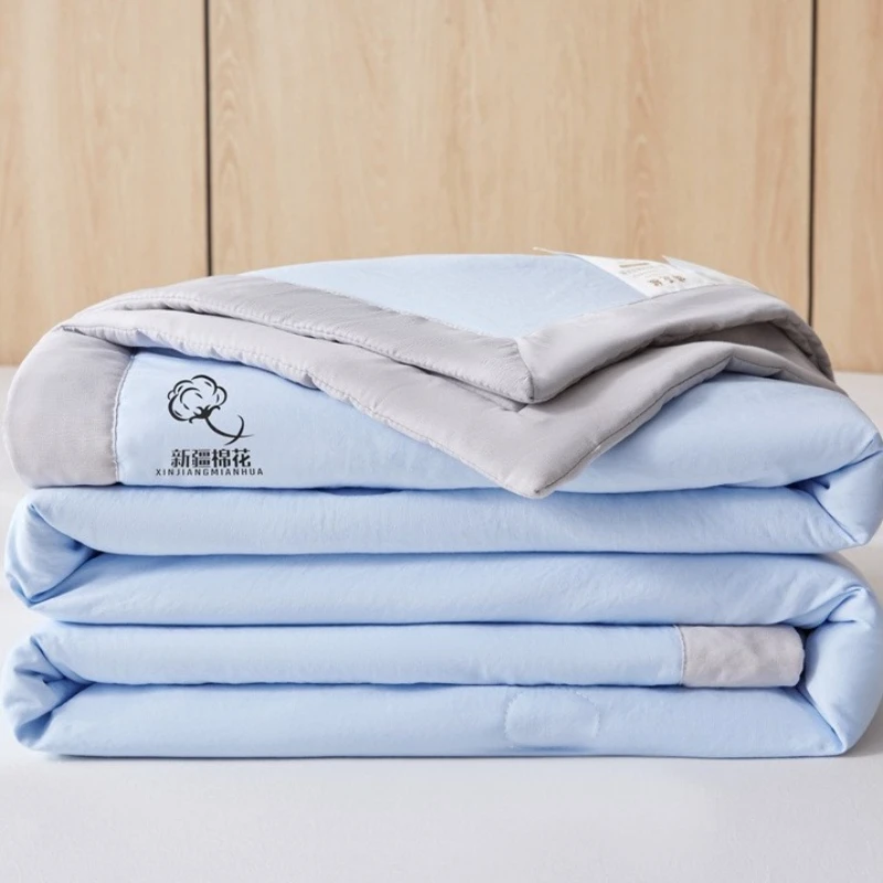 

2025 new solid color 100% cotton filled summer cooling quilt Air conditioner can be machine washed thin quilt core
