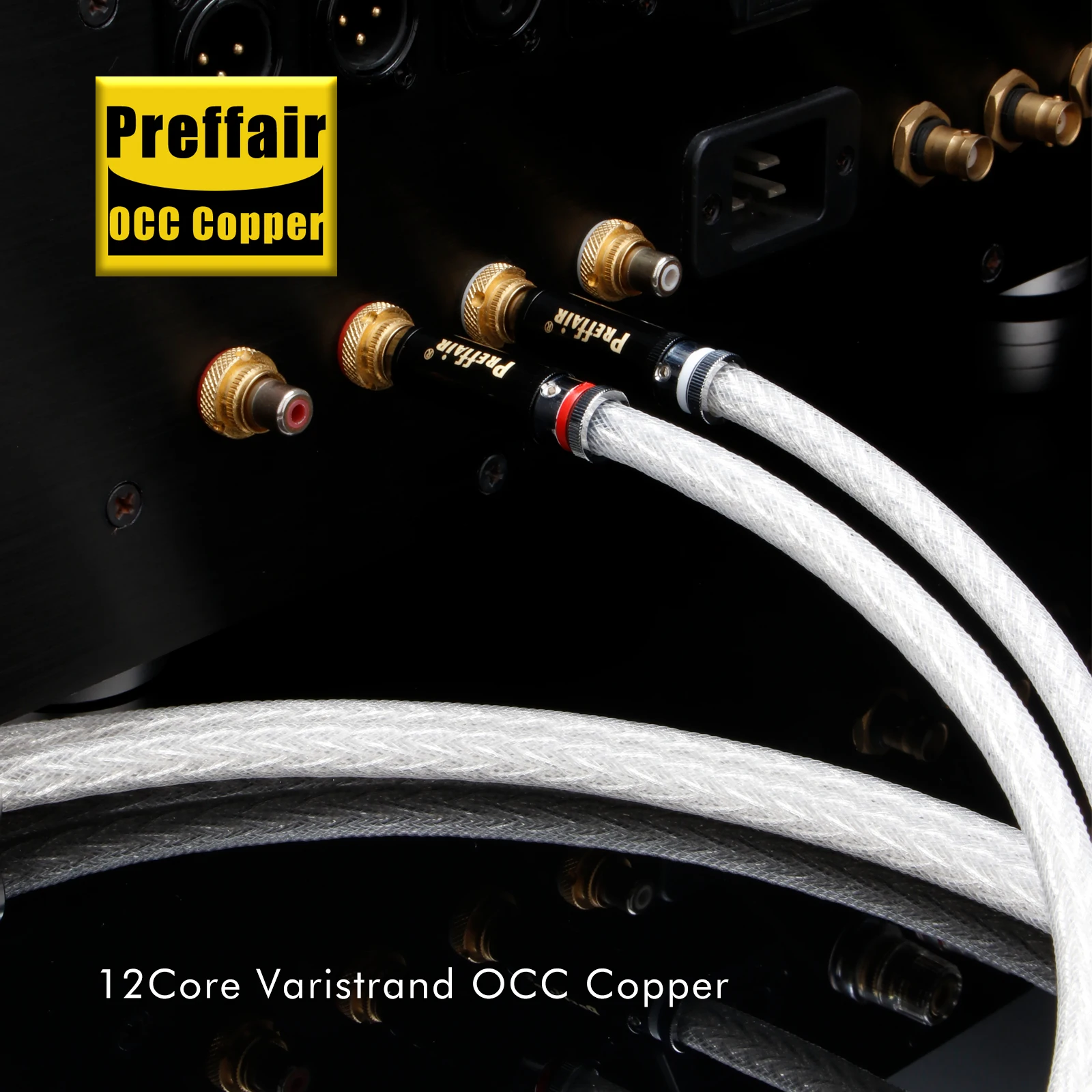 Hi-End 6AG Rca Cable Silver Plated OCC 12 Strands Rca Audio Cable With Rhodium Plated RCA Plug 2RCA TO 2RCA Wire