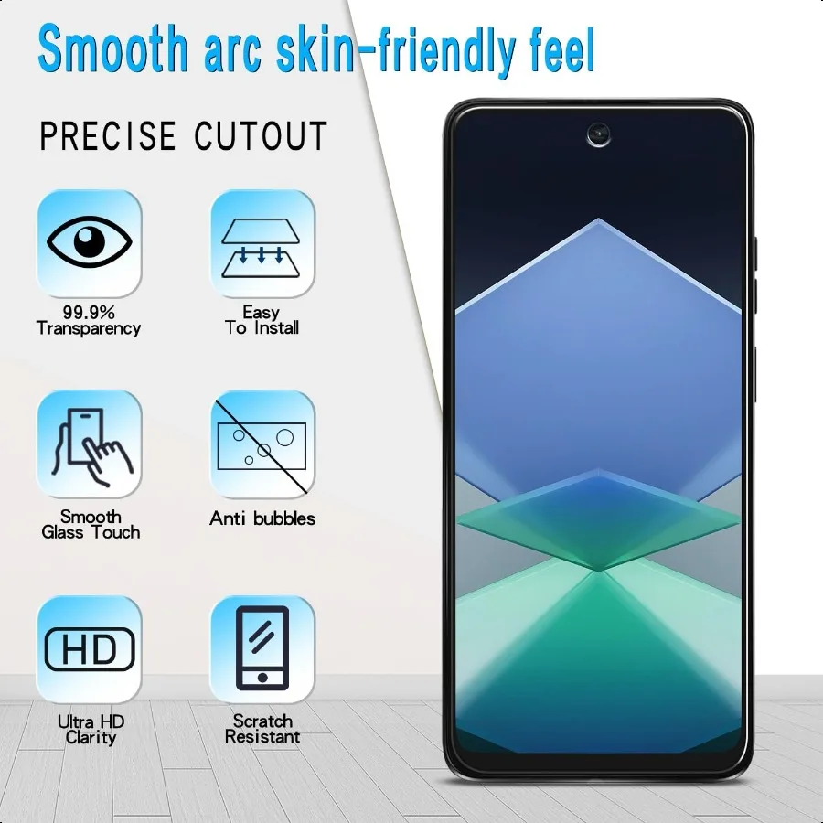 Slanku Confezione da 3 vetri temperati per Motorola Moto G Play 2024 Proteggi schermo Sensibilità touch Resistente ai graffi Cas senza bolle