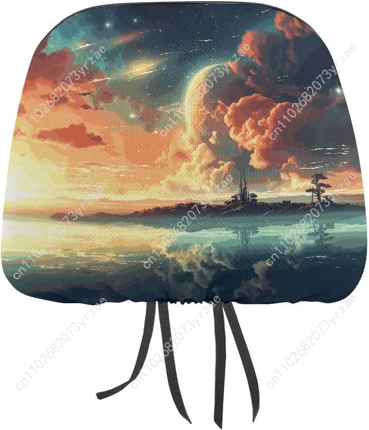 

Anime Sky Car Seat Headrest Cover (2pcs) Environmentally Friendly Headrest Protector Breathable Comfortable Vehicle Decor