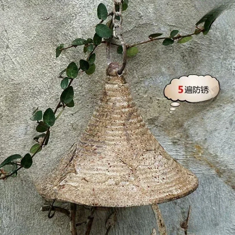 Garden balcony bird feeder, American rural retro wrought iron bird nest, villa courtyard hanging type