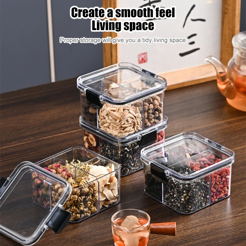 Snack Airtight container Household Whole Grain Coffee Moisture-Proof Storage Box Food Grade Clear Plastic Snack Dry Container