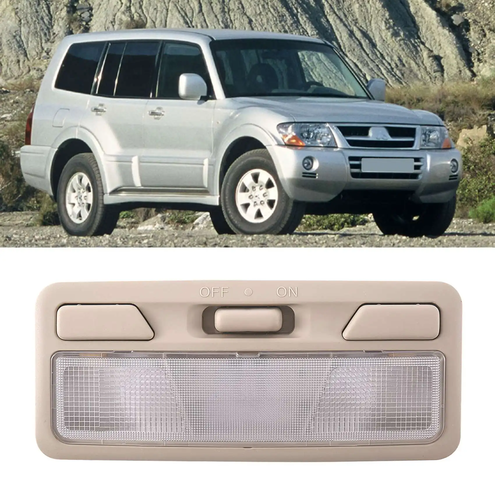 3 أزرار مصباح خريطة داخلي قبة ضوء القراءة لميتسوبيشي باجيرو شوغون مونتيرو V73 V75 V77 MK3 بيج