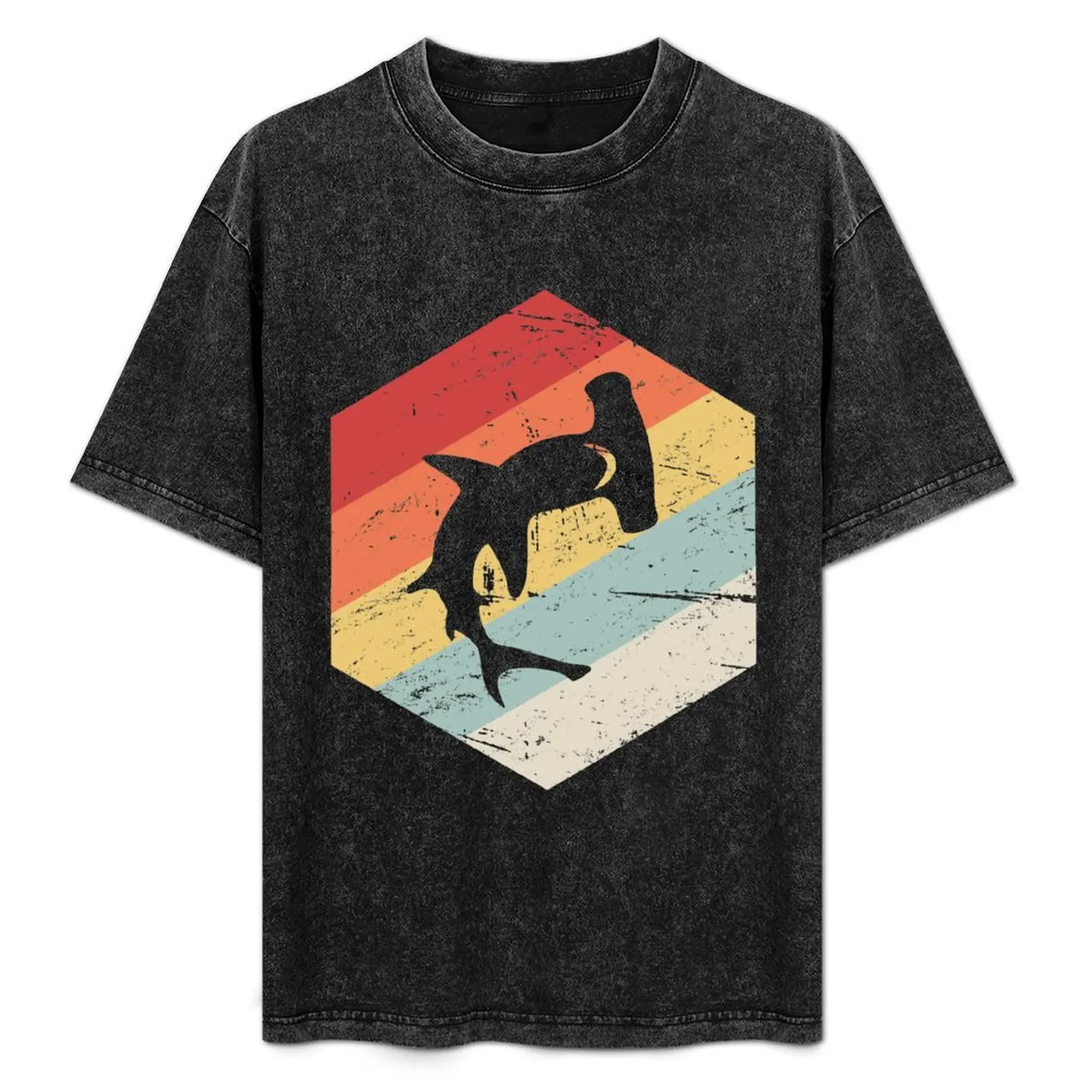 

Retro 70s Hammerhead Shark Icon T-Shirt Anti-Fade Casual Tee Shirt