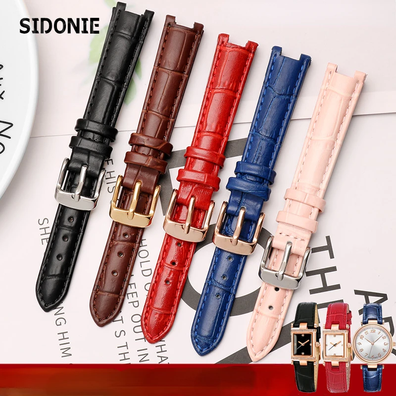 Correa de reloj de cuero genuino para mujer, correa de reloj para foli Follie Lady Bubble Series, hebilla de Pin de muesca, pulsera de reloj