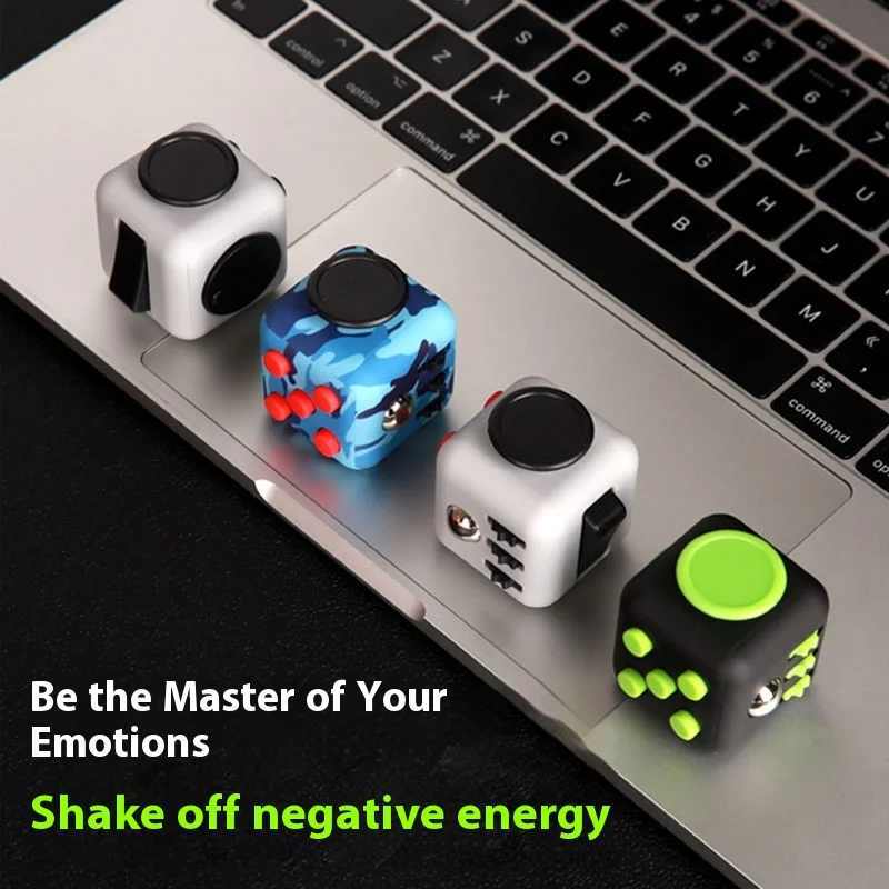 Cubo de inquietação de 3a geração – Brinquedos multi-sensoria de 6 lados para alívio de ansiedade, presente de gadget de mesa antiestresse para adultos com TDAH e A