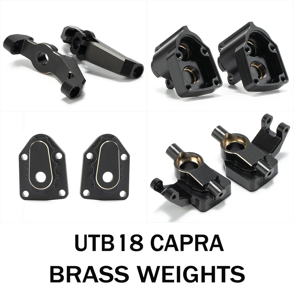 UTB18 Brass Steering Knuckle Caster Blocks Portal pokrywy płyty oś obudowa wagi do gąsienica RC 1/18 Capra opcjonalne części