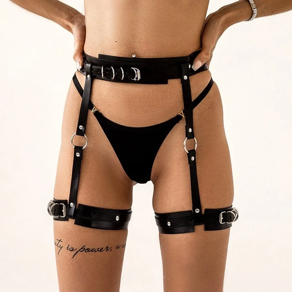 Adult sex toys SM leather bondage tied seduction wear flirting off garters
