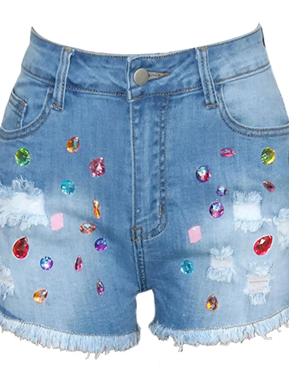 Plones cortos de mezclilla de pierna recta para mujer, estilo urbano, cintura l, cierre con botones, sor regular...