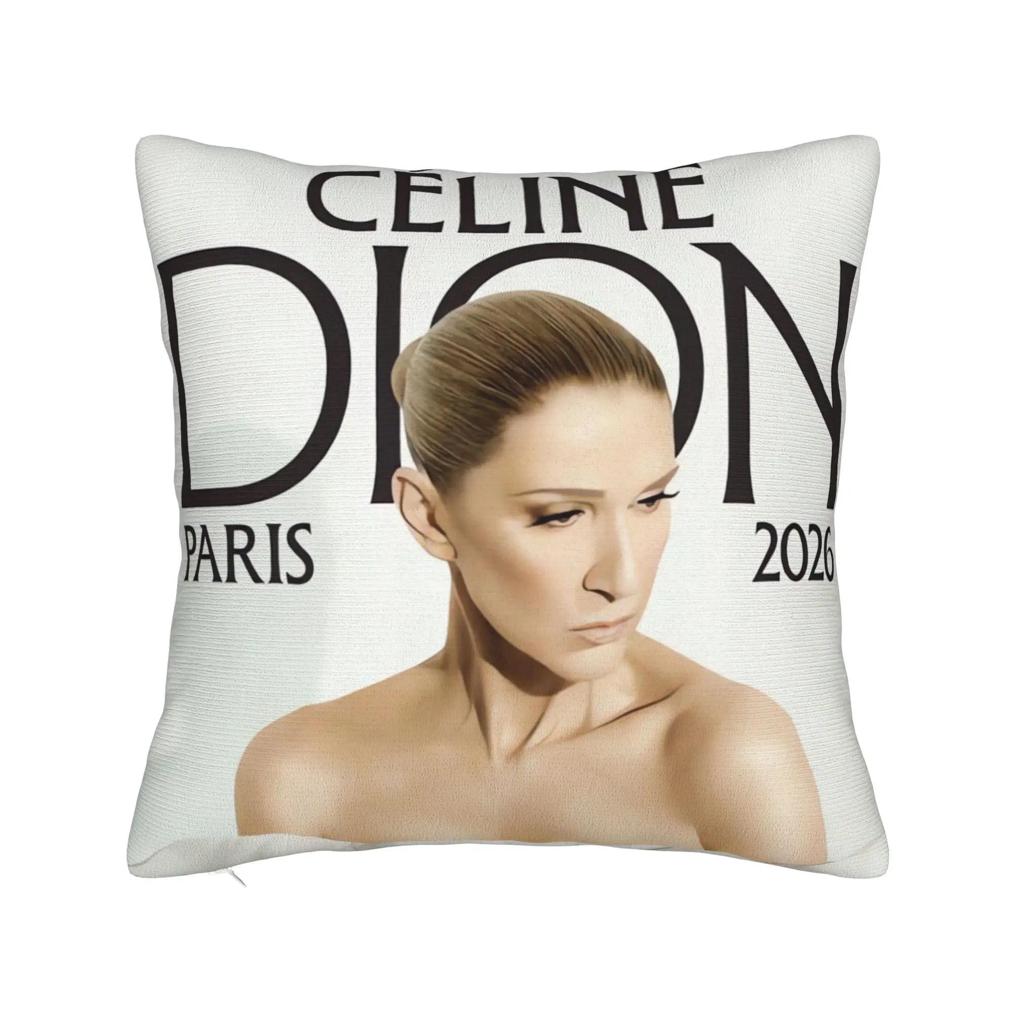 Pillow Case Celines Dions Paris 2026 Tour Soft  Pillow Cover For Living Room Sofa Retro Trendy Pillowcases