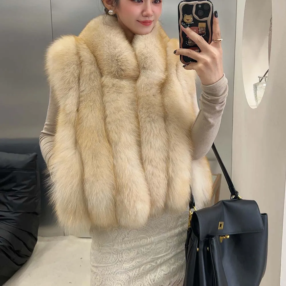 

2025 Autumn Winter Fur Coat Women Clothing Vest Jacket Waistcoat Fur Vest Female Vestcoat