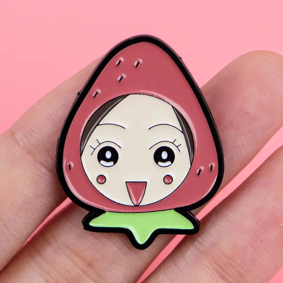 Cute Anime Nana & Hachi Enamel Pins Strawberry Brooches Badge Lapel Pin For Backpack Clothes Accessories Jewelry Birthday Gifts