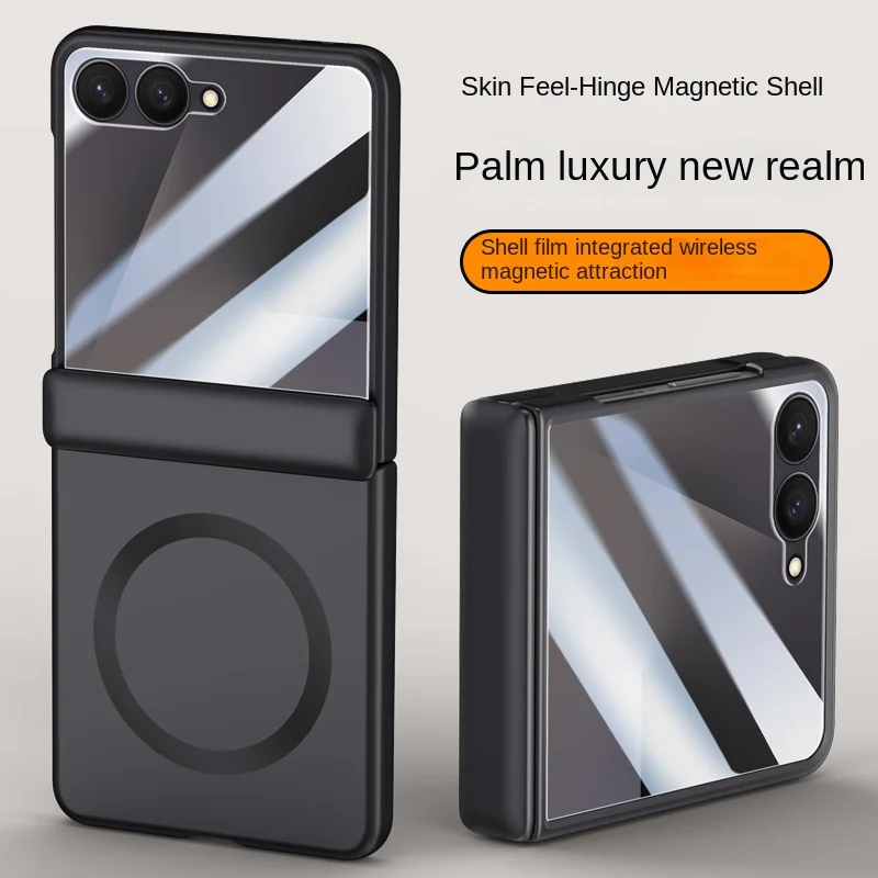 

For Samsung Galaxy Z Flip 7 Case Hard Skin Middle hinge Magnetic wireless charging Protective Back Cover For Z Flip7 Phone Shell