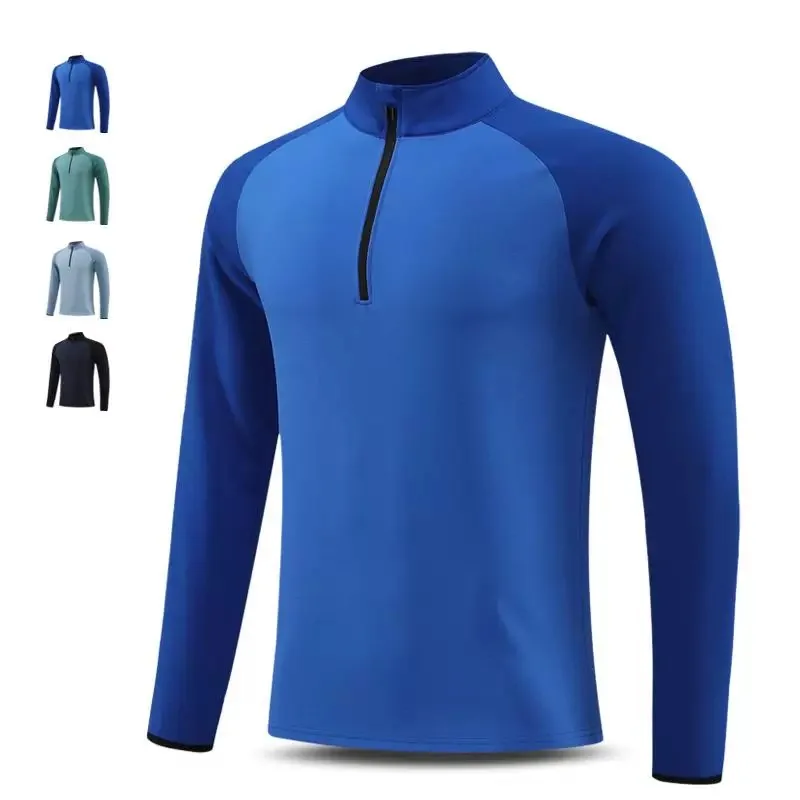 

Men Long Sleeve Mock Neck Zip Up Athletic Shirt Quick Dry Half Zip Running Workout Comfortable Skin Friendly Casual Top for Gym