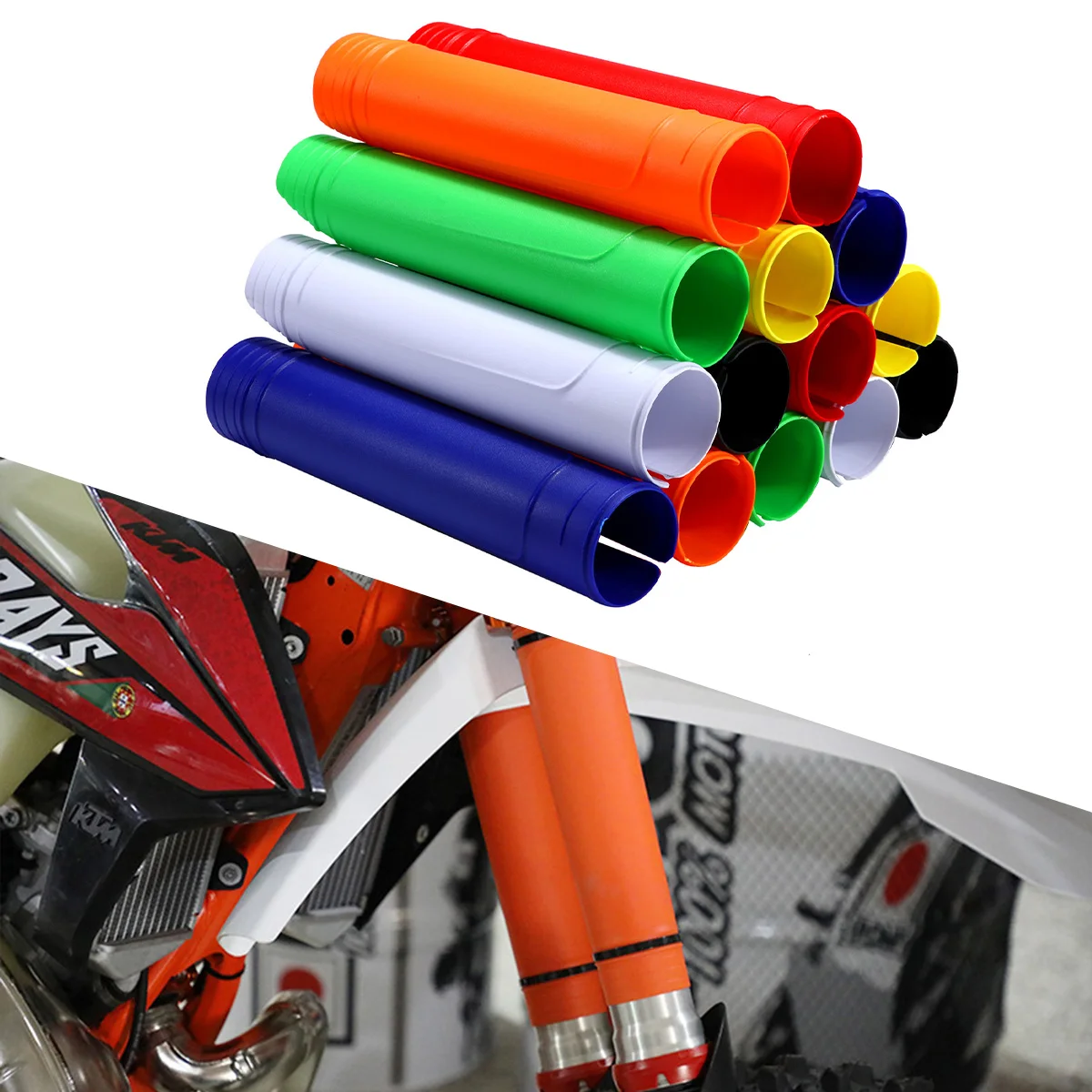 Motorcycle Fork Guard Protector Covers For KTM Yamaha Suzuki Kasawaki Honda EXC SX XC YZ YZF RMZ DMZ KLX KX KXF CR CRF Universal