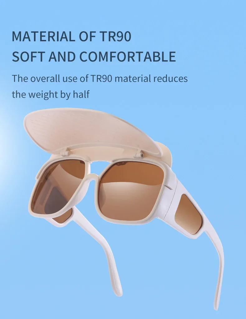 Hochklappbare polarisierte Sonnenbrille, multifunktionale Sonnenschutz-Sonnenbrille, Outdoor-Camping-/Angelbrille für Damen und Herren – Detail 3