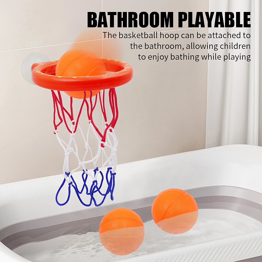 Aro de baloncesto no perforado para niños, estante de lanzamiento de baloncesto interior, juguete de pelota para jugar en el agua, mini aro de baloncesto + 3 pelotas