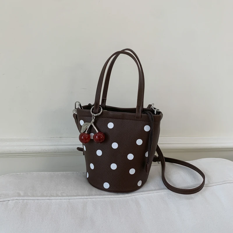 

Модные сумки на плечо в клетку из искусственной кожи в горошек, летние изысканные модные сумки для женщин 2025 года, милые универсальные сумки через плечо высокого качества