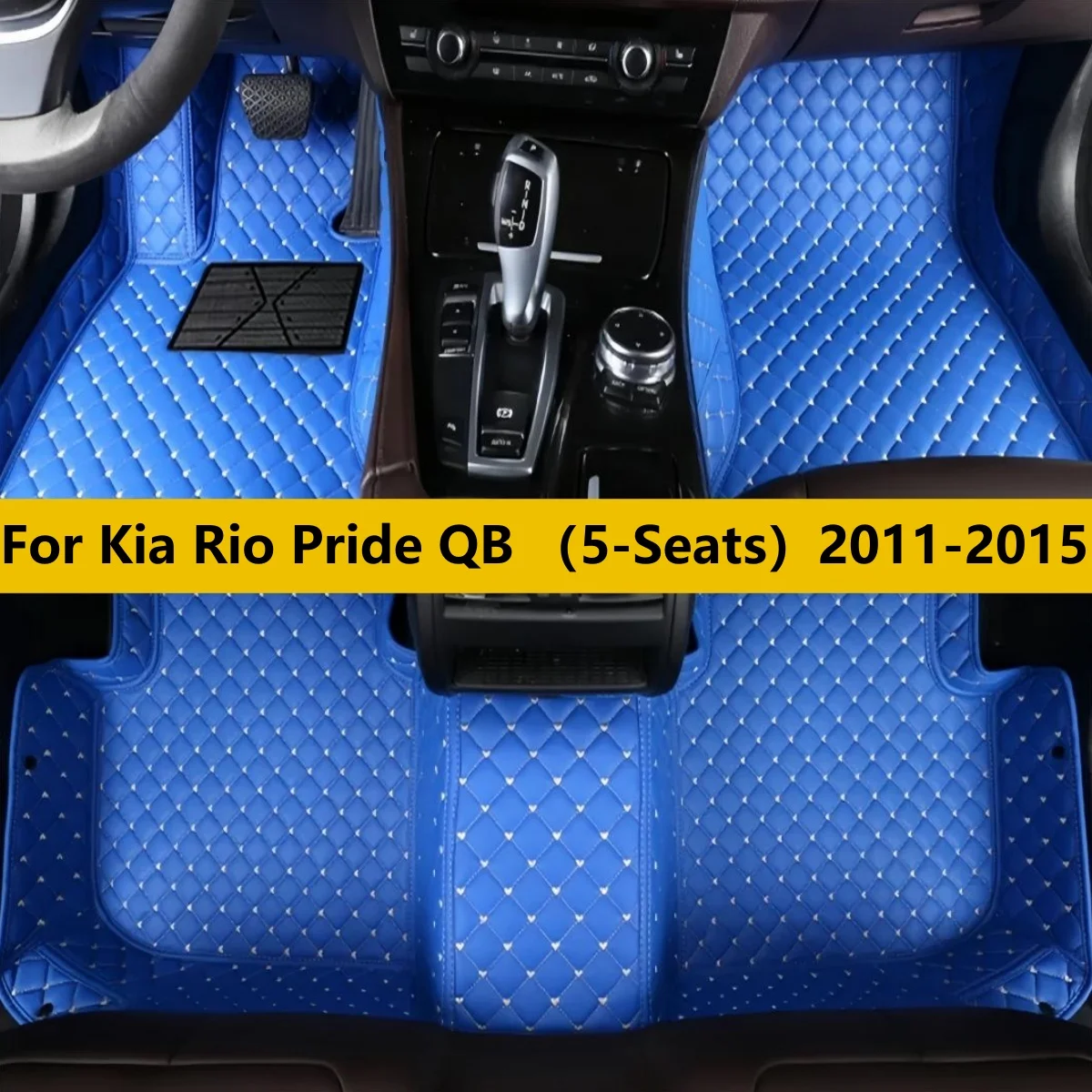 

Car Floor Mats For Kia Rio Pride QB （5-Seats）2011 2012 2013 2014 2015 Auto Front Rear Row Full Set Leather Carpet Pads Foot Mat