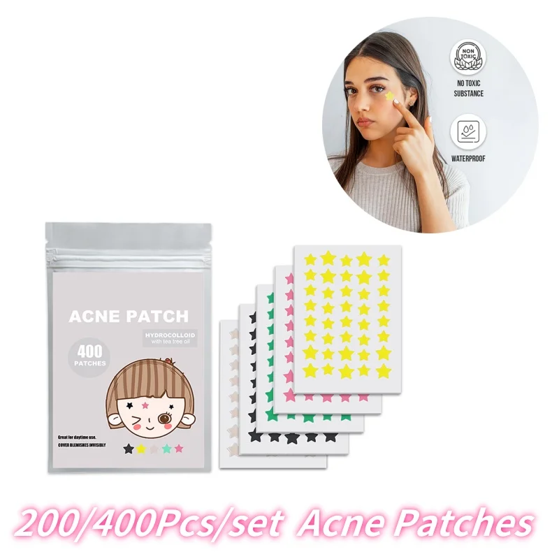 200/400pcs Star Pimple Patch Acne Colorful Invisible Acne Removal Skin Care Stickers Concealer Face Spot Beauty Makeup Tools