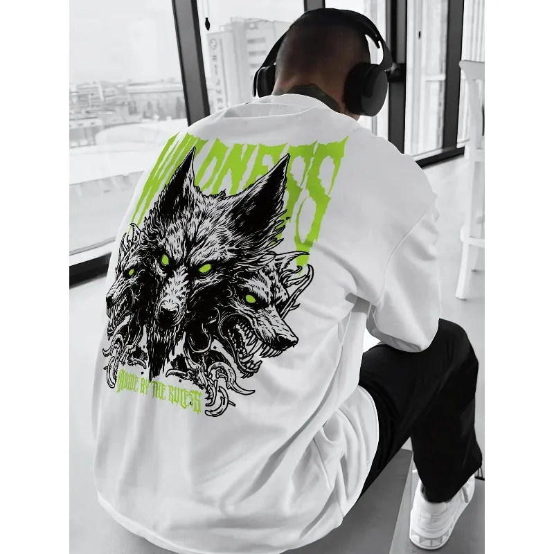 

Hot-selling European and American Stylish Wolf 3D Print Breathable Long-sleeve Outdoor Street Sports Casual Top