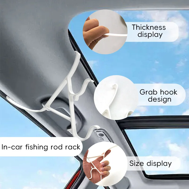 The fishing rod stand in the car is simple and easy to install and recycle the roof lined multi-function plastic storage bracket