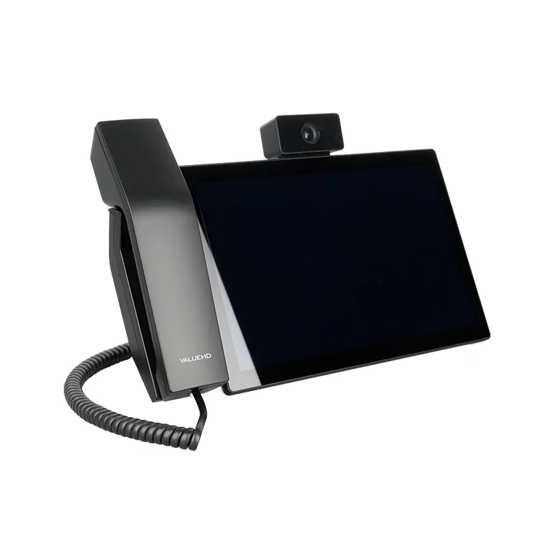 

VHD 2024 New Coming Wide Angle Video Conference Phone IPS Touch Screen IP Deskphone with Microphone and Speaker