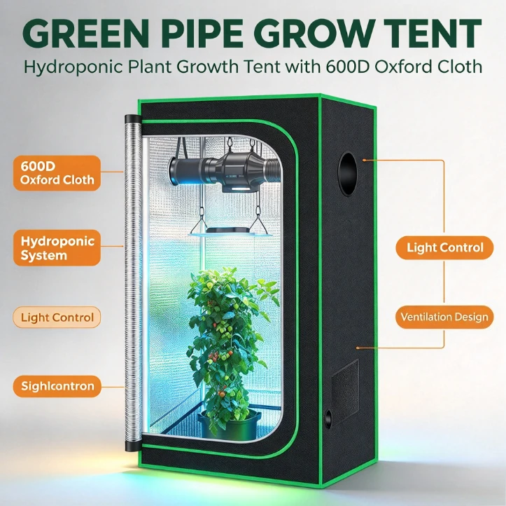 Grow Tent Oxford Cloth Reflective Mylar Lining Hydroponic Plant Room For Indoor Flower Vegetable Herb Cultivation WithVent Ports