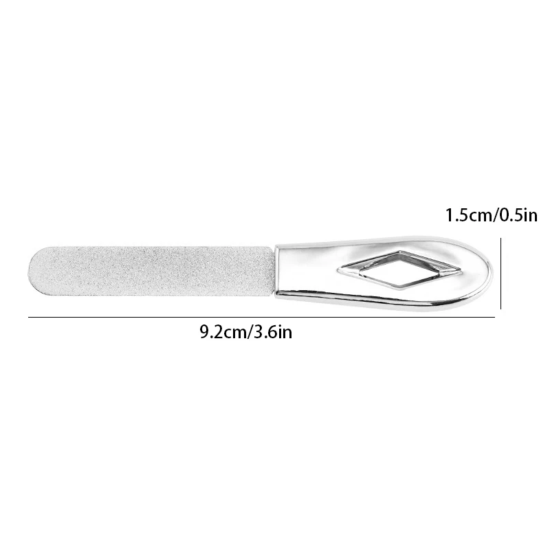 

NEW Stainless Steel Nail Files Double Sided Nail Files Anti-slip Handle Grit Diamond Fingernail File Easily Emery Boards