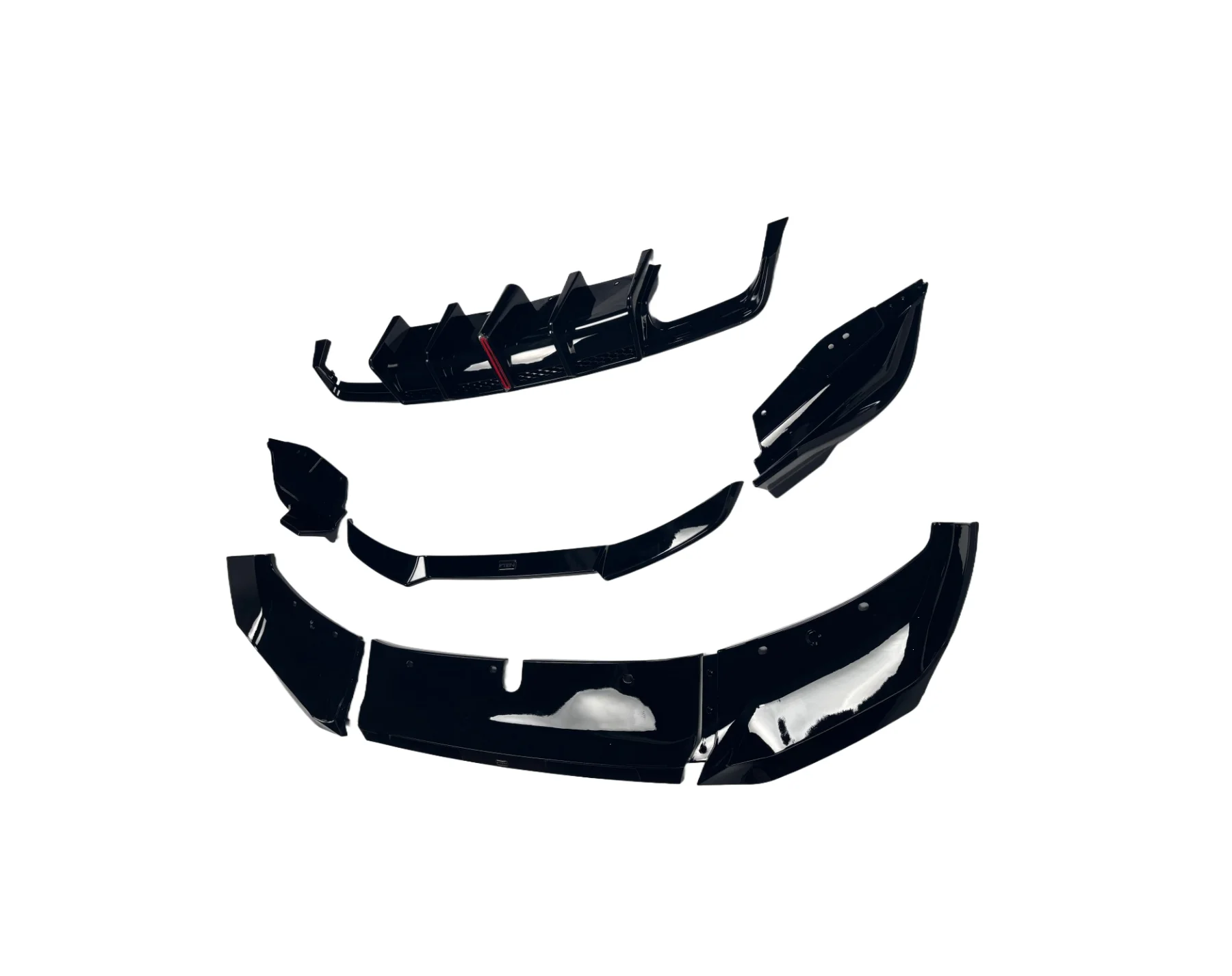 Per BMW X1 U11 TN Style ABS Materiale nero Kit corpo labbro anteriore minigonna laterale diffusore