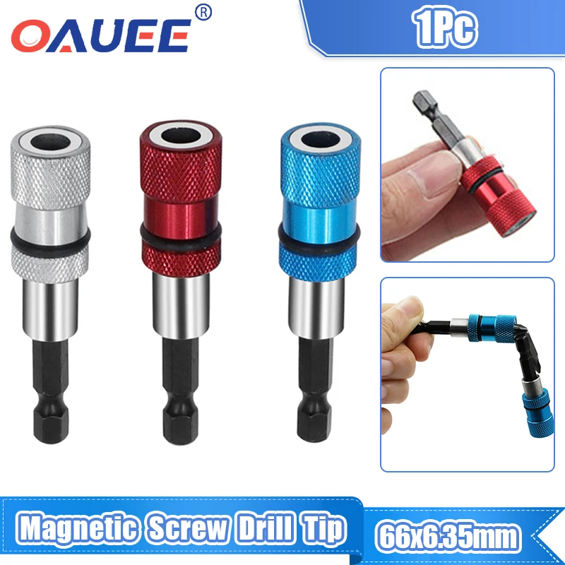 1/4 Inch Hex Magnetic Screw Drill Tip Quick Locking Bit Holder Drill Scewdriver Tool Guide Drill Bit Extension Rod Wood Tools