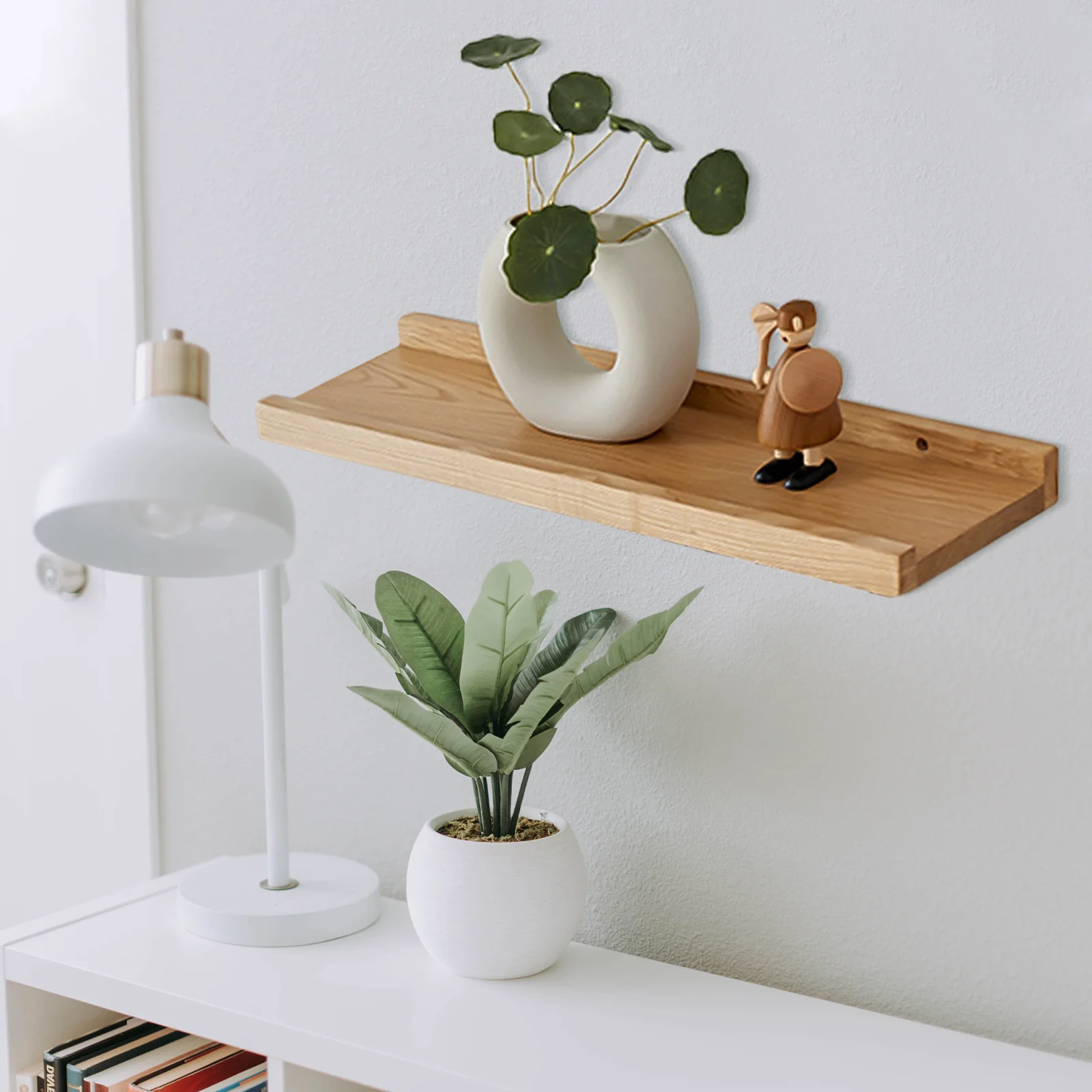 

Storage Shelving Wooden Floating Shelf For Wall Decor Rack Display Decorative Frame Cosmetics Modern Bathroom