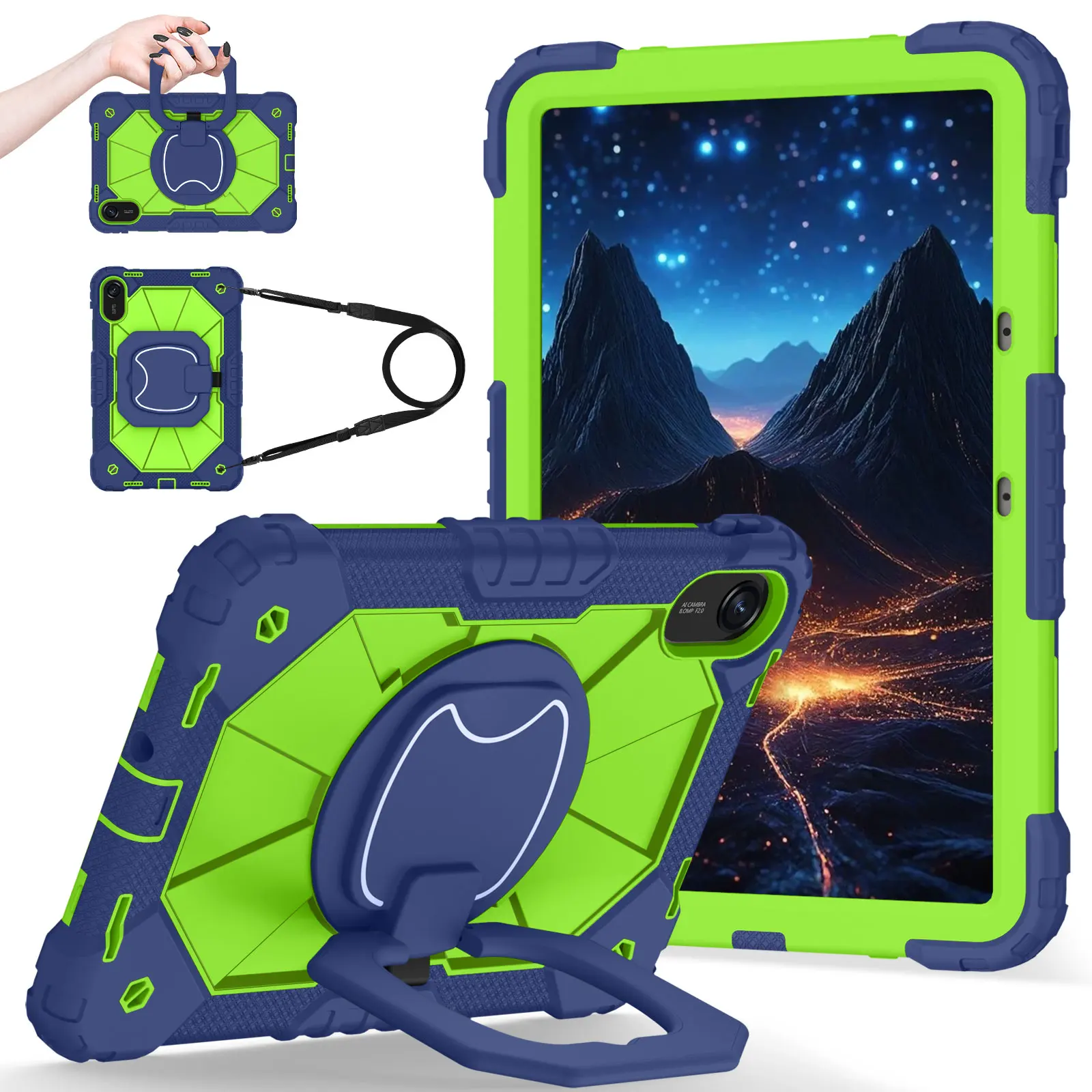 Kids Armor Shockproof For Xiaomi Redmi Pad 2 Pro 12.1 Poco Pad 2024 Tablet Case Wristband Cover For Xiaomi Pad SE Mi Pad 7 Pro view 2