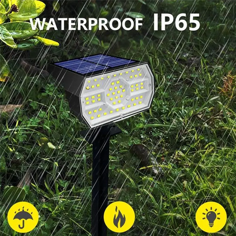 AEE8-Solar Spot Light 56 LED Outdoor Solar Landscape Spotlights Waterproof 3 Modes Garden Light For Door Backyard Garage