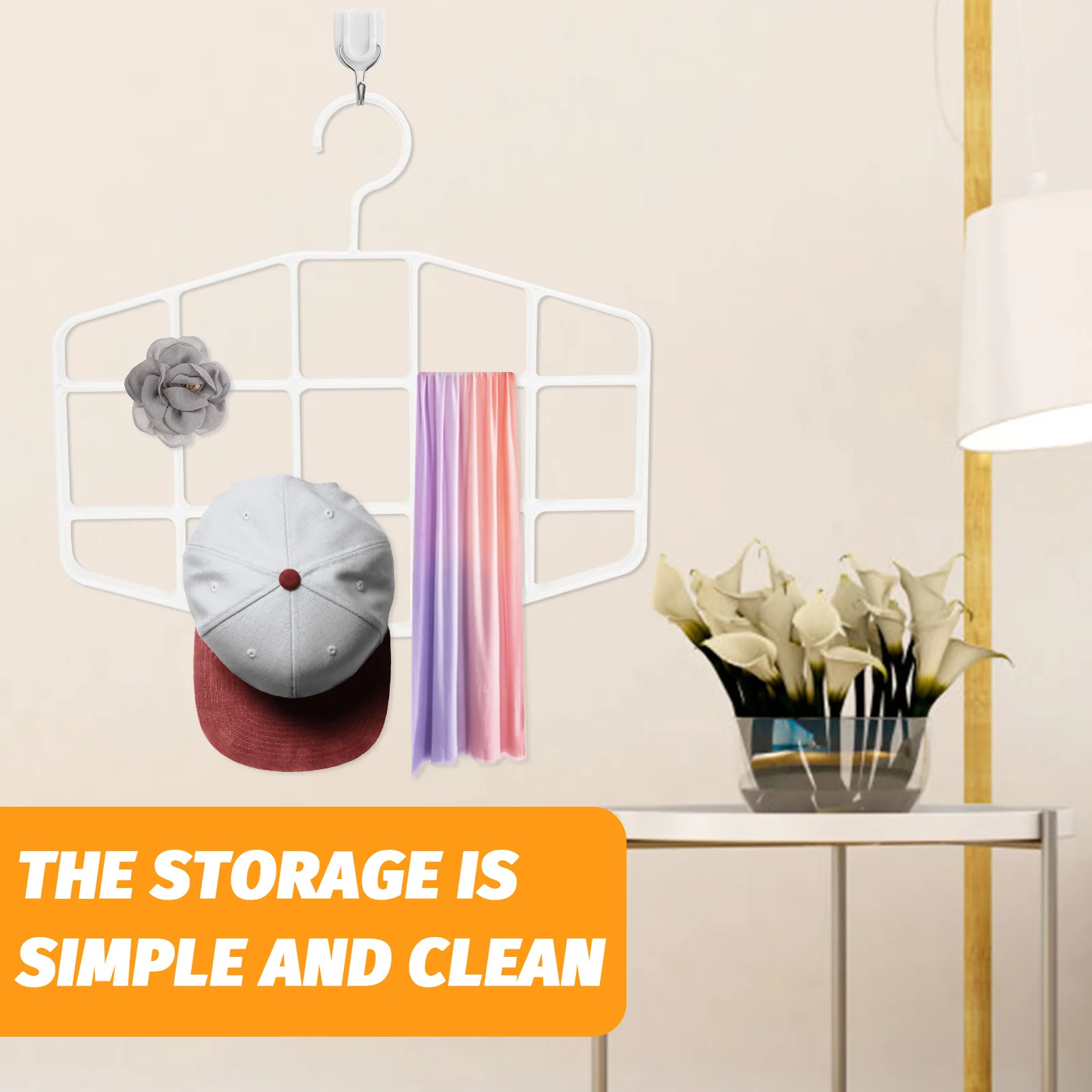 

Multi-Function Storage Rack S Size Space Saving Hanger For Belt Scarf Tie Organizer Closet Tidy Plastic Grid Hanger Towels