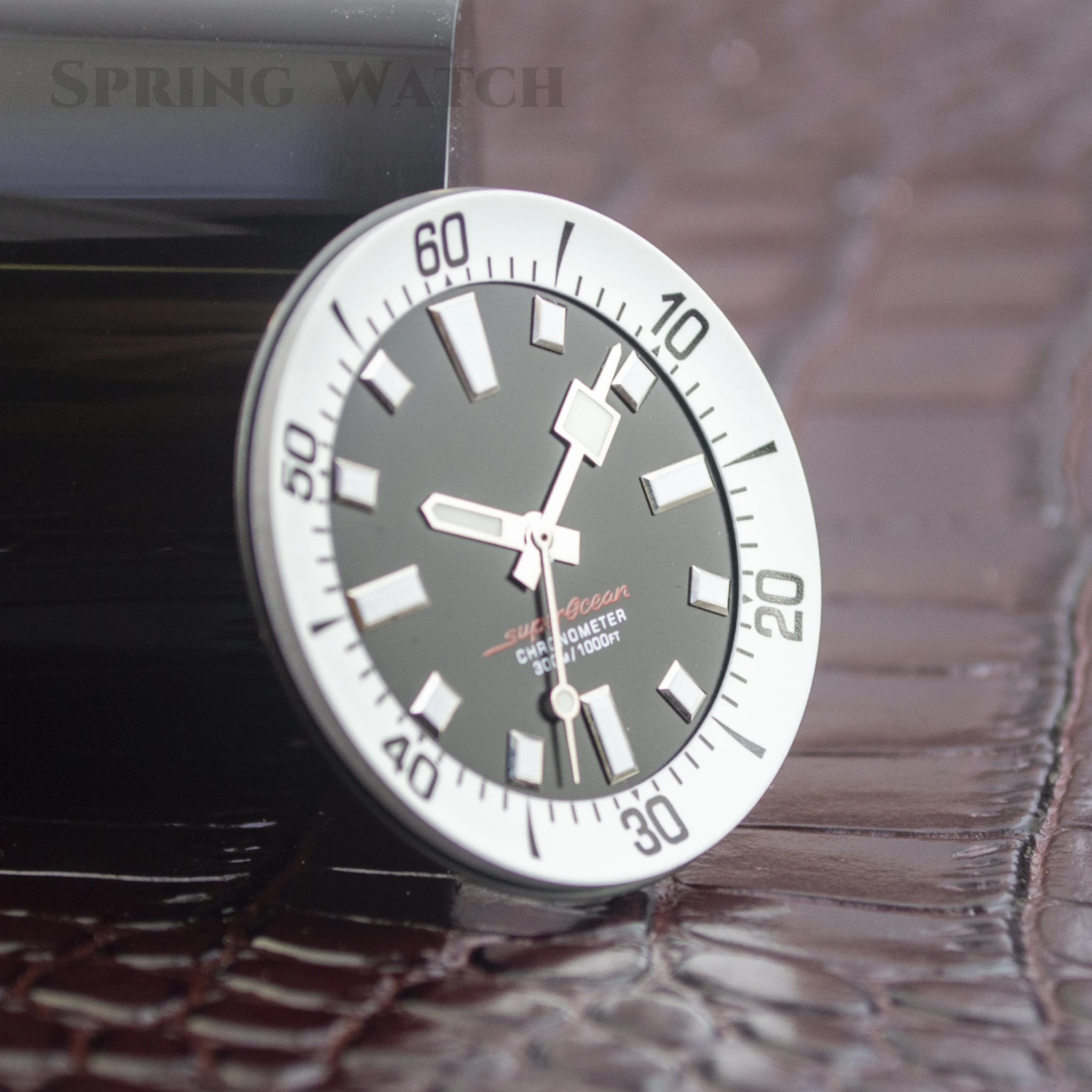 for SUPEROCEAN 33.5mm Watch Dial Hands NH35 Watch Pointers fit NH35 NH36 Movement Green Luminous Watch Faces Blue Luminous Hands