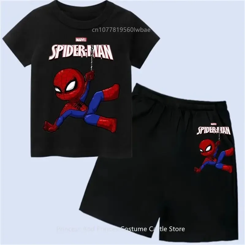 Children's set superhero Spider Man summer short sleeved&shorts set